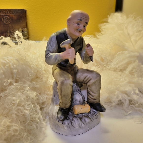 Vtg Old Man & Tools " Chiseled In Stone" Figurine - Picture 3 of 9